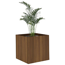 Maison Chic Jardinière,Bac à fleurs - pot de fleur Chêne marron 40x40x40 cm Bois d'ingénierie -GKD64900