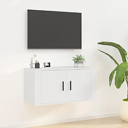 vidaXL Meuble TV mural Blanc 80x34,5x40 cm