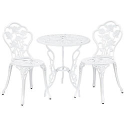 Helloshop26 Ensemble de table et de chaises de jardin set de bistro fonte blanc 03_0003735 