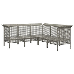 Acheter Maison Chic Salon de jardin 5 pcs + coussins - Mobilier/Meubles de jardin - Table et chaises d'extérieur Gris Résine tressée -MN86943