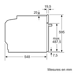 Four intégrable combi vapeur 71l 60cm ecoclean - hra534bs0 - BOSCH pas cher