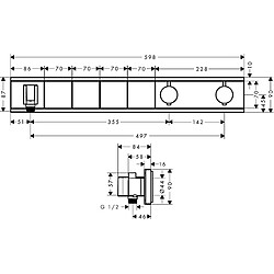 Hansgrohe - Module thermostatique RainSelect encastré avec 4 fonctions chromé