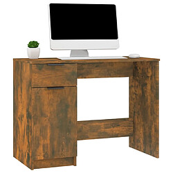 Acheter Maison Chic Bureau,Table de travail,bureau de travail pour chambre Chêne fumé 100x50x75 cm Bois d'ingénierie -GKD61877