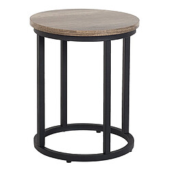 Acheter Beliani Lot de 2 tables appoint bois foncé/noires DIXIE