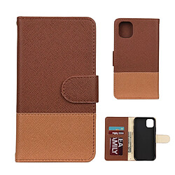 Wewoo Coque Pour iPhone 11 Pro Étui à rabat en cuir avec support et cadre photo logements cartes et portefeuille Marron