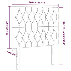 vidaXL Tête de lit à LED Bleu 100x7x118/128 cm Tissu pas cher