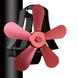 Wewoo YL-106 Ventilateur de poêle de cheminée à chaleur en aluminium haute température à 5 lames rose rouge