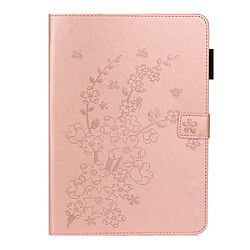 Etui en PU motif fleur de prunier or rose pour votre iPad mini (2021)