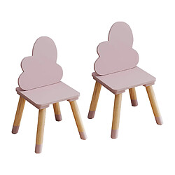 Mobili Rebecca Chaises pour enfants Rebecca Mobili Pirasa 50x25x25 MDF Pin Rose Marron ENSEMBLE 2 pcs