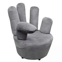 Acheter Helloshop26 Fauteuil chaise siège lounge design club sofa salon en forme de main velours gris 1102068/3