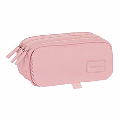 Trousse Fourre-Tout Triple Safta 21,5 x 10 x 8 cm Rose