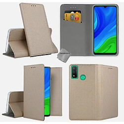 Htdmobiles Housse etui portefeuille avec coque intérieure en silicone pour Huawei P Smart (2020) + film ecran - OR MAGNET