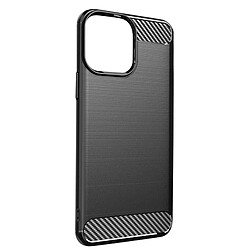 Avizar Coque pour iPhone 14 Pro Max Renforcée Souple Carbone Effet Brossé Noir