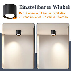 Acheter NETTLIFE Plafonnier Spot LED Noir : Plafond rond en saillie, alum. 230V, ampoule GX53 5W 3000K, pour chambre, couloir