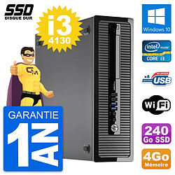 PC HP ProDesk 400 G1 SFF Intel Core i3-4130 RAM 4Go SSD 240Go Windows 10 Wifi - Occasion