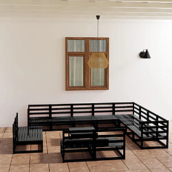 Maison Chic Salon de jardin 13 pcs - Table et chaises d'extérieur - Mobilier/Meubles de jardin Moderne noir bois de pin massif -MN35052