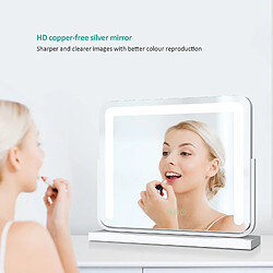 EMKE LED Hollywood Miroir de Maquillage avec Interrupteur Tactile Dimmable 3 Couleurs claires Rotatif à 360°, Blanc 500 x 416 mm