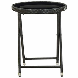 Acheter Maison Chic Table de bistro et chaises d'extérieur 3 pcs,Ensemble de bistro de jardin pour relax Résine tressée et verre Noir -GKD677722