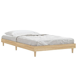 Maison Chic Lit adulte - Lit simple Cadre de lit,Structure du lit Contemporain chêne sonoma 100x200 cm bois d'ingénierie -MN14816 pas cher