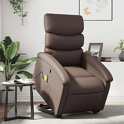 Maison Chic Fauteuil Relax pour salon, Fauteuil inclinable de massage Marron Similicuir -GKD78721