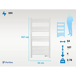 Purline Sèche-serviettes avec minuterie 500W