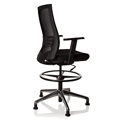 Tabouret de travail / chaise de comptoir TOP WORK 99 tissu maille noir hjh OFFICE pas cher