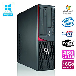 PC Fujitsu E720 E85+ SFF G3220 3GHz 16Go 480Go Graveur WIFI W7 - Occasion