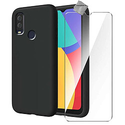 Htdmobiles Coque silicone gel fine pour Alcatel 1L (2021) + film ecran - NOIR