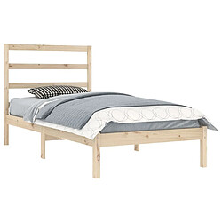 Avis Maison Chic Lit adulte - Lit simple Cadre de lit,Structure du lit Contemporain Bois de pin massif 90x200 cm -MN53909