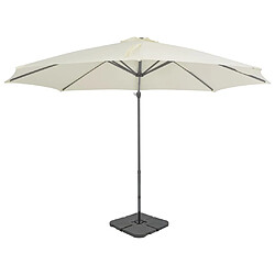 vidaXL Parasol de jardin avec base portable sable