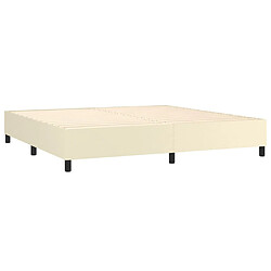 Avis vidaXL Sommier à lattes de lit avec matelas Crème 200x200cm Similicuir