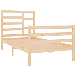 Avis vidaXL Cadre de lit sans matelas bois massif 90x190 cm