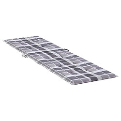 Avis vidaXL Coussin de chaise de terrasse carreaux gris (75+105)x50x4 cm