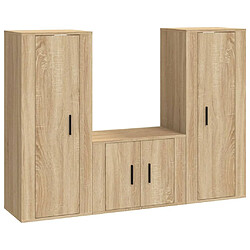 Maison Chic Ensemble de meubles TV 3 pcs pour salon - Chêne sonoma Bois d'ingénierie -MN72316