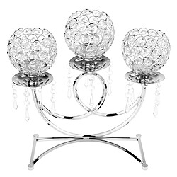 Acheter 2pcs Bougeoir Vintage 3-Bras Chandeliers de mariage Candelabra Argent