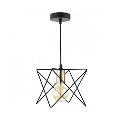 Luminaire Center Suspension Midi noir mat et cuivre poli 1 ampoule