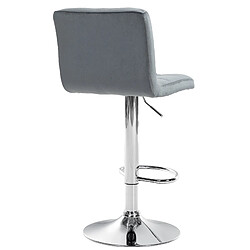 Avis Decoshop26 Tabouret de bar chaise haute x 1 avec coutures décoratives carrées assise en velours gris foncé pieds en métal chromé 10_0005325