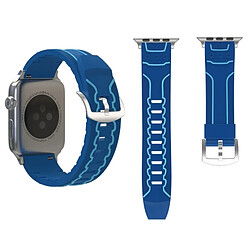 Wewoo Bracelet bleu pour Apple Watch Series 3 & 2 & 1 38mm Mode Electrocardiogramme Motif Silicone Montre