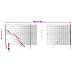 Acheter vidaXL Clôture en treillis métallique vert 2x25 m acier galvanisé