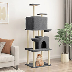 vidaXL Arbre à chat avec griffoirs en sisal Gris foncé 180 cm