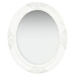 Maison Chic Miroir mural style baroque | Miroir Décoration pour Maison Salle de Bain 50x60 cm Blanc -GKD23766