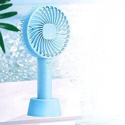 (Bleu) Mini Ventilateur Portatif Réglable à 3 Vitesses Rechargeable Portable