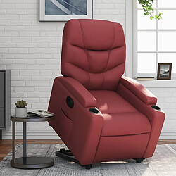 vidaXL Fauteuil inclinable électrique rouge bordeaux similicuir