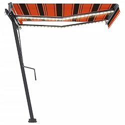 Maison Chic Auvent manuel rétractable,Store manuel de porte avec LED 350x250 cm Orange et marron -GKD29865 pas cher