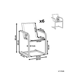 Avis Beliani Lot de 6 chaises COSOLETO Acier inox Gris