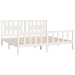 Acheter Maison Chic Lit adulte - Cadre de lit et tête de lit,Structure du lit Contemporain pour chambre blanc bois de pin massif 200x200 cm -MN55648