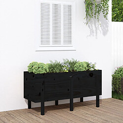 vidaXL Lit surélevé de jardin noir 121x50x57 cm bois de pin massif