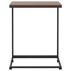 Avis Maison Chic Table d'appoint | Table Basse avec roues Noir 55x35x70 cm Bois d'ingénierie -GKD58885