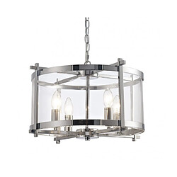 Luminaire Center Suspension Nolan Chrome poli 4 ampoules 48cm