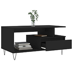 Avis vidaXL Table basse Noir 90x49x45 cm Bois d'ingénierie